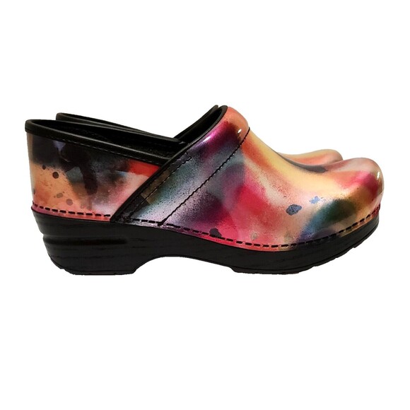 Dansko Professional Clog Patent Leather Size 38 US 7.5 8 Multicolor Workwear - Picture 3 of 10